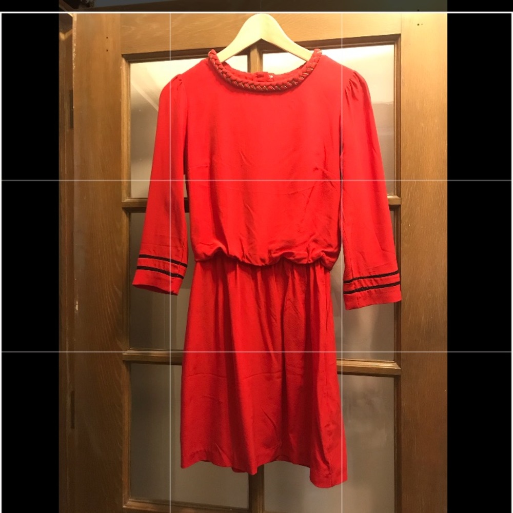 Red Long Sleeved Mini Dress